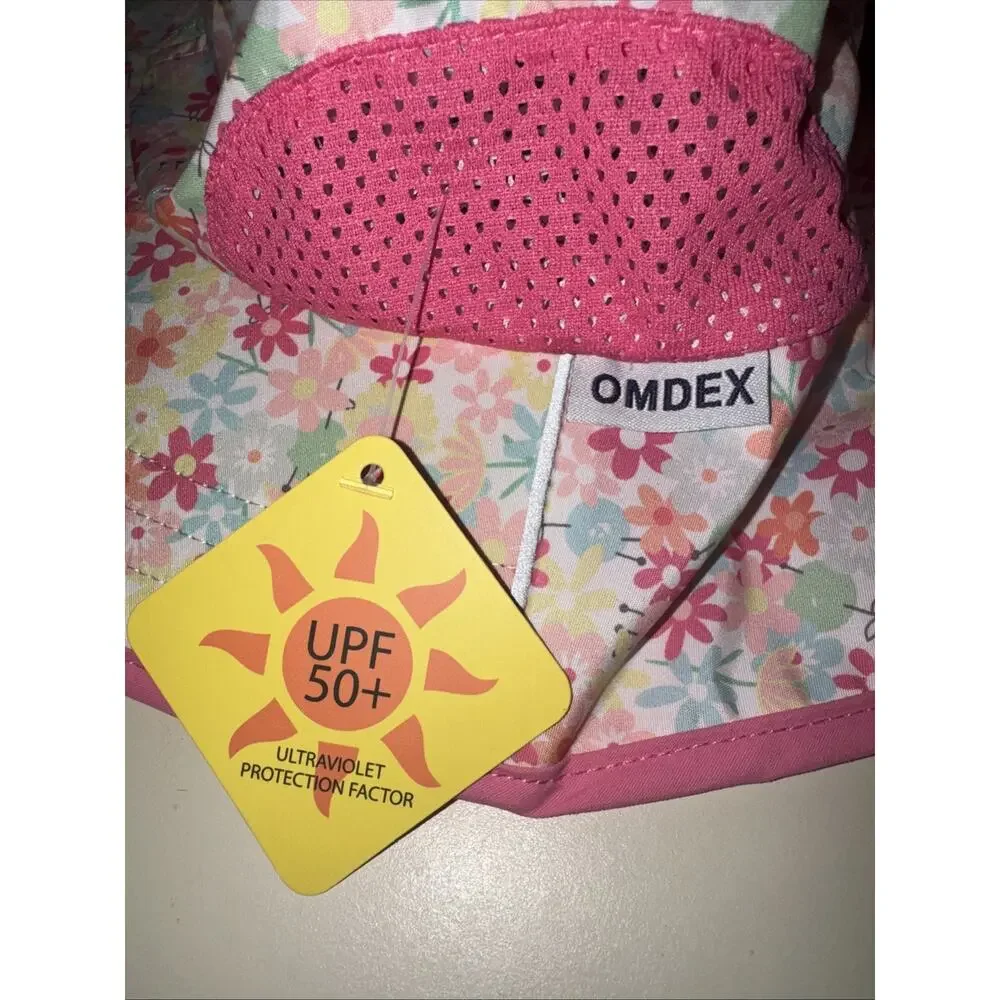 OMDEX Kids Bucket Hat Adjustable Floral Pink UPF 50+ NWT Size L Kids